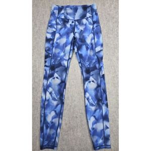 Lululemon Speed Up Tight 27" Blue White‎ Active wear Size 4 Pockets And Logo